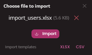 Import users