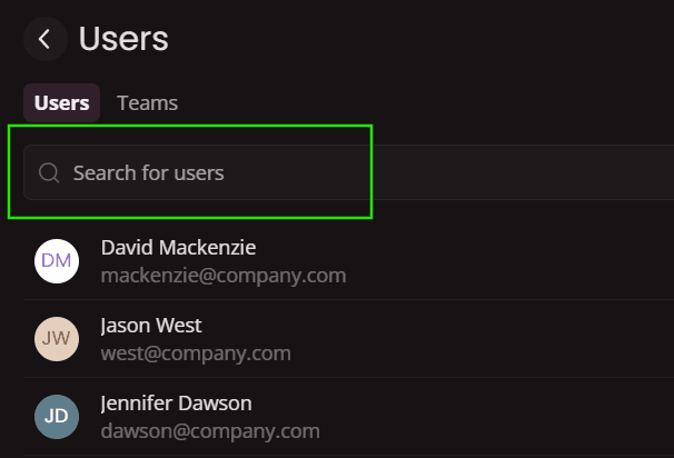 Search a user