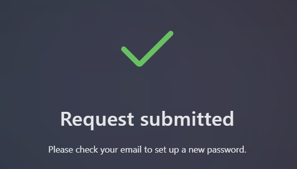 Reset password submitted