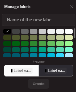 New label picker