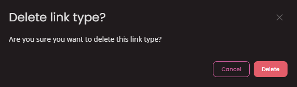 Delete link modal