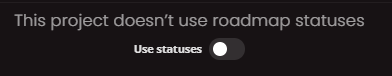 Default roadmap status message