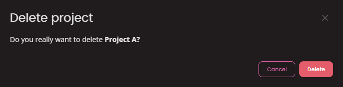 Project Delete modal