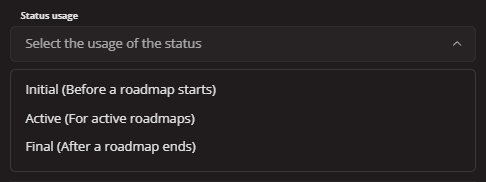 Roadmap status usage