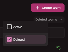 Team show deleted