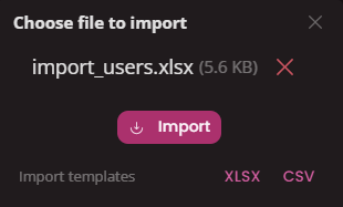 Import users